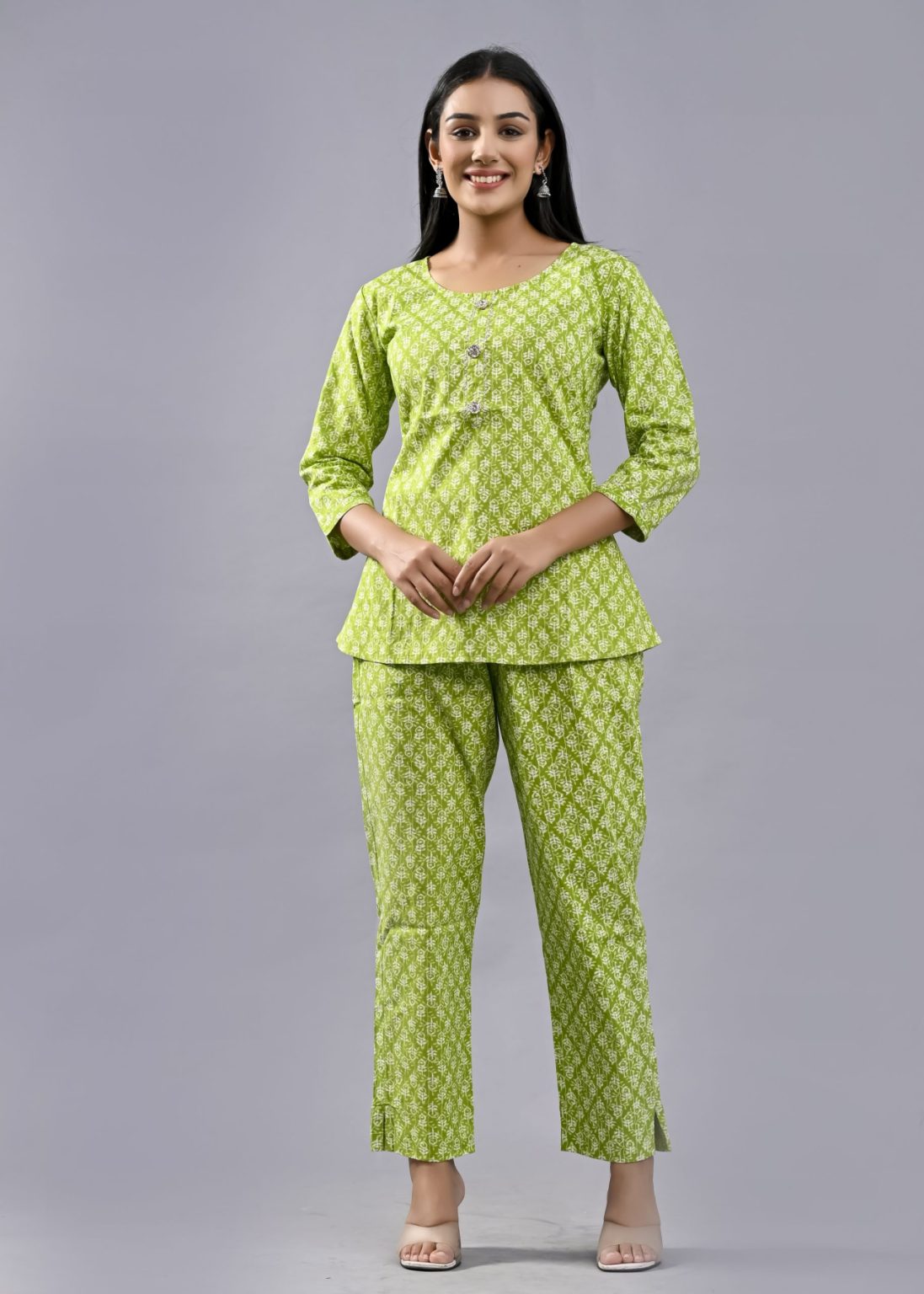 RUBICORN  WOMEN PRINTED COTTON TOP AND PANT - Image 2