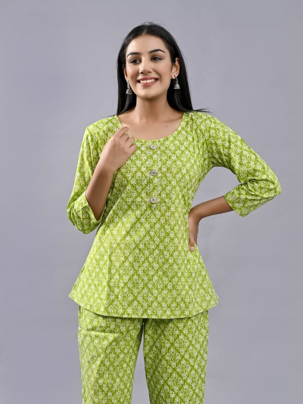 RUBICORN  WOMEN PRINTED COTTON TOP AND PANT