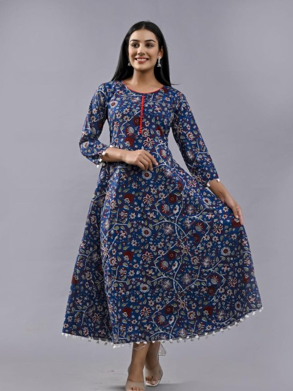 COTTON PRINTED DESIGENR DRESS