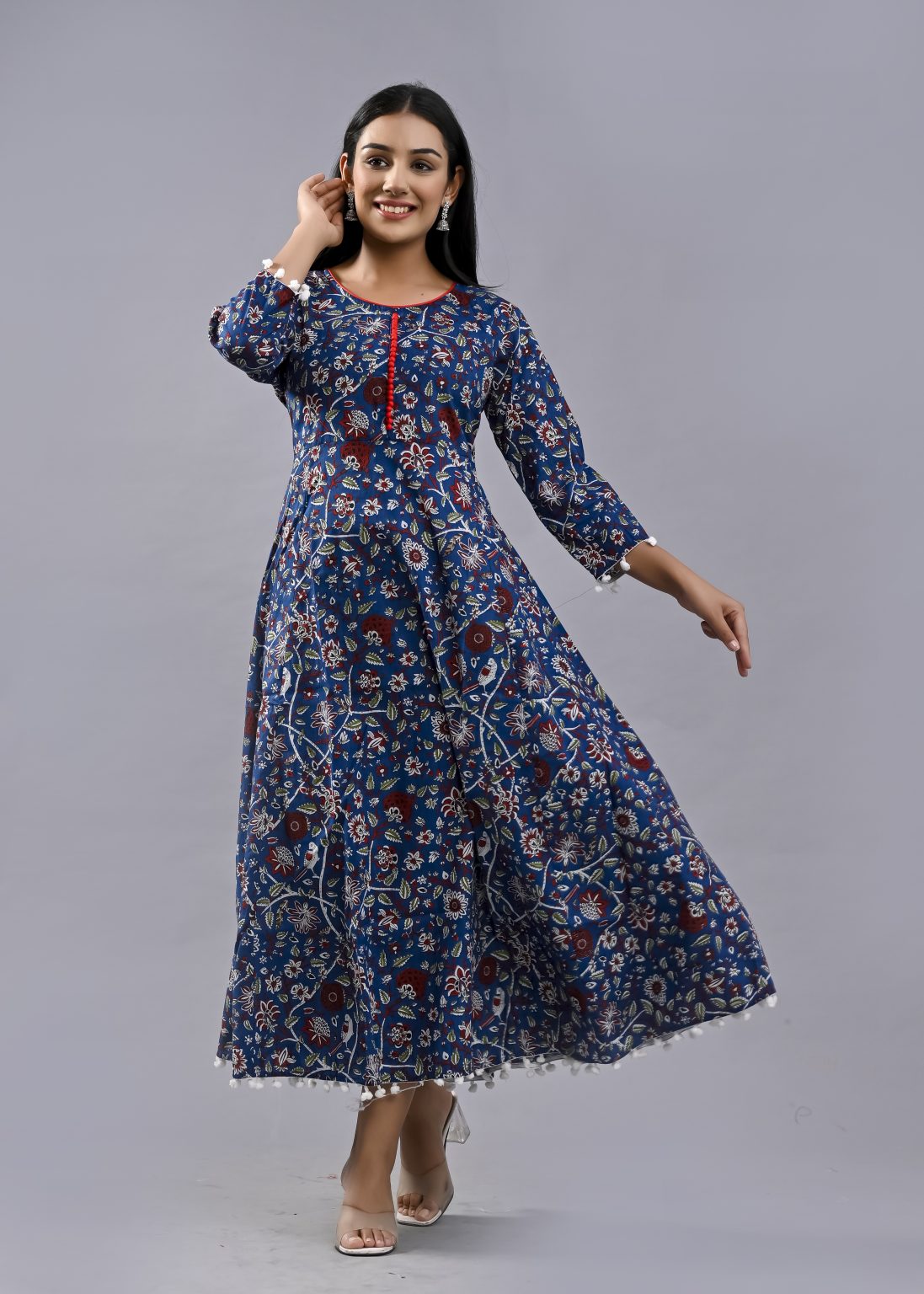 COTTON PRINTED DESIGENR DRESS - Image 7