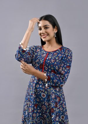 COTTON PRINTED DESIGENR DRESS