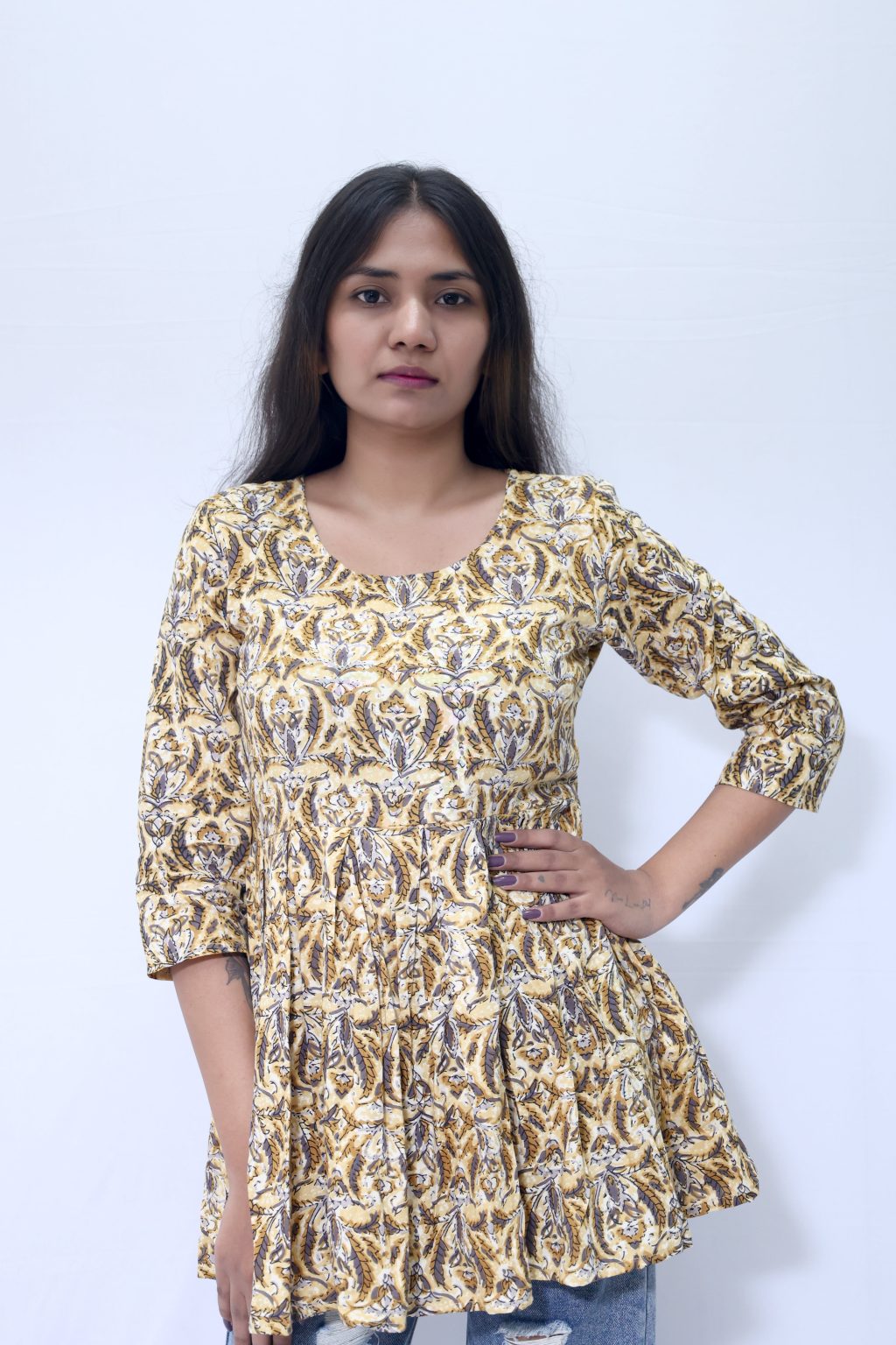 BAGRU KALAMKARI GATHERING TOP - Image 4