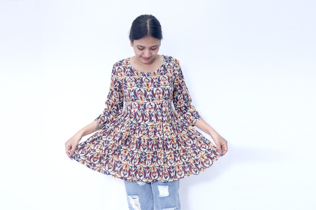 BAGRU KALAMKARI FLORAL GATHERING TOP - Image 2