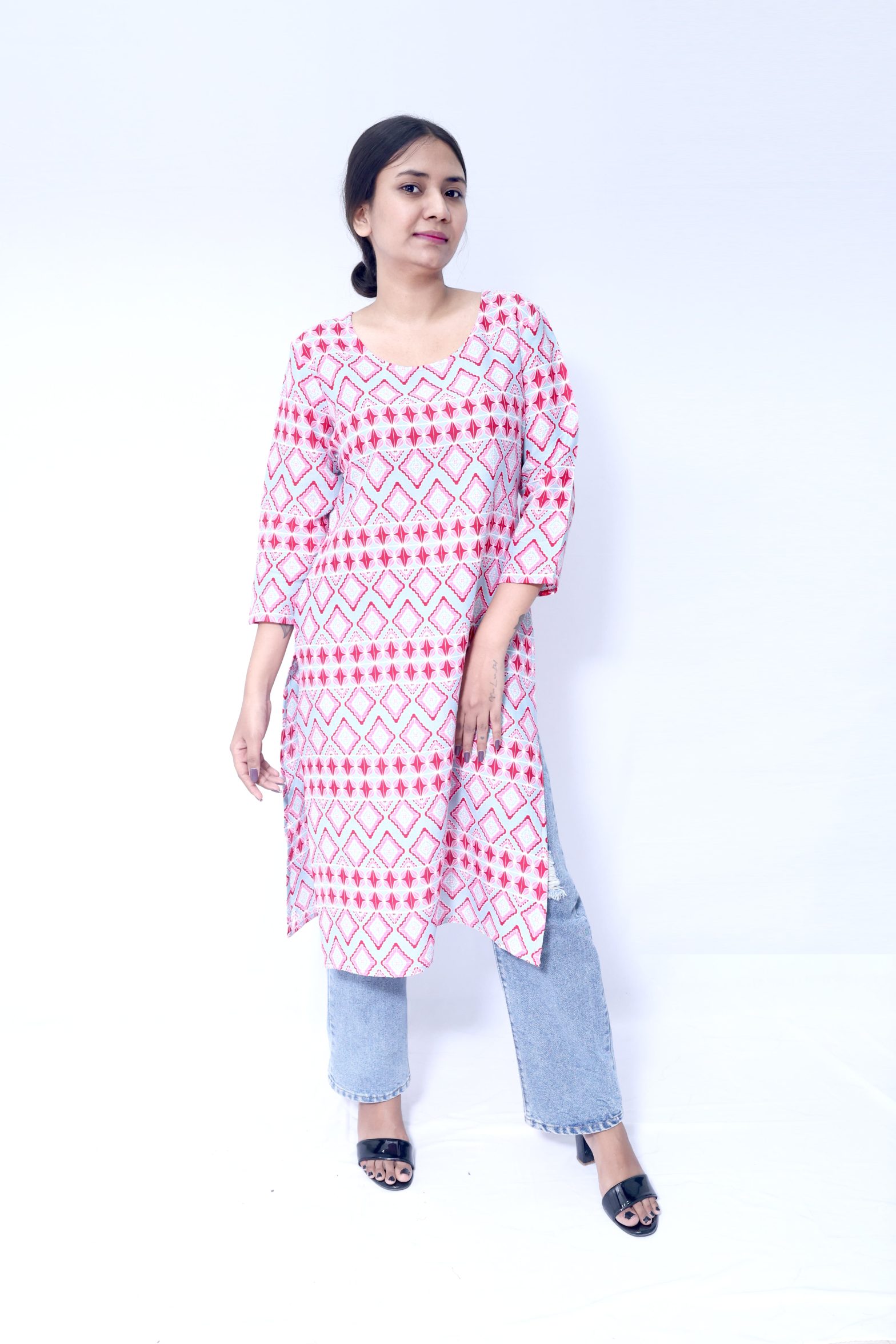PRINTED RAYON COMFORT KURTI - Image 3
