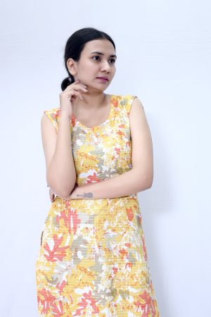 MYSHKA MULTI FLORAL RAYON STRAIGHT KURTI