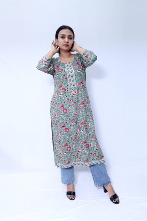 KALAMKARI FLORAL PRINT KURTI