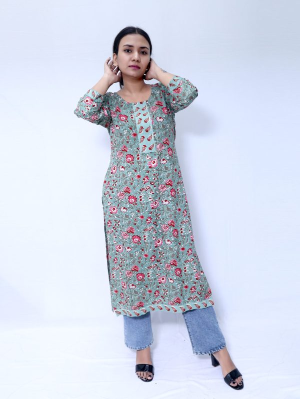 KALAMKARI FLORAL PRINT KURTI