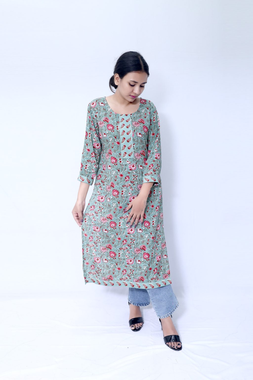 KALAMKARI FLORAL PRINT KURTI - Image 3