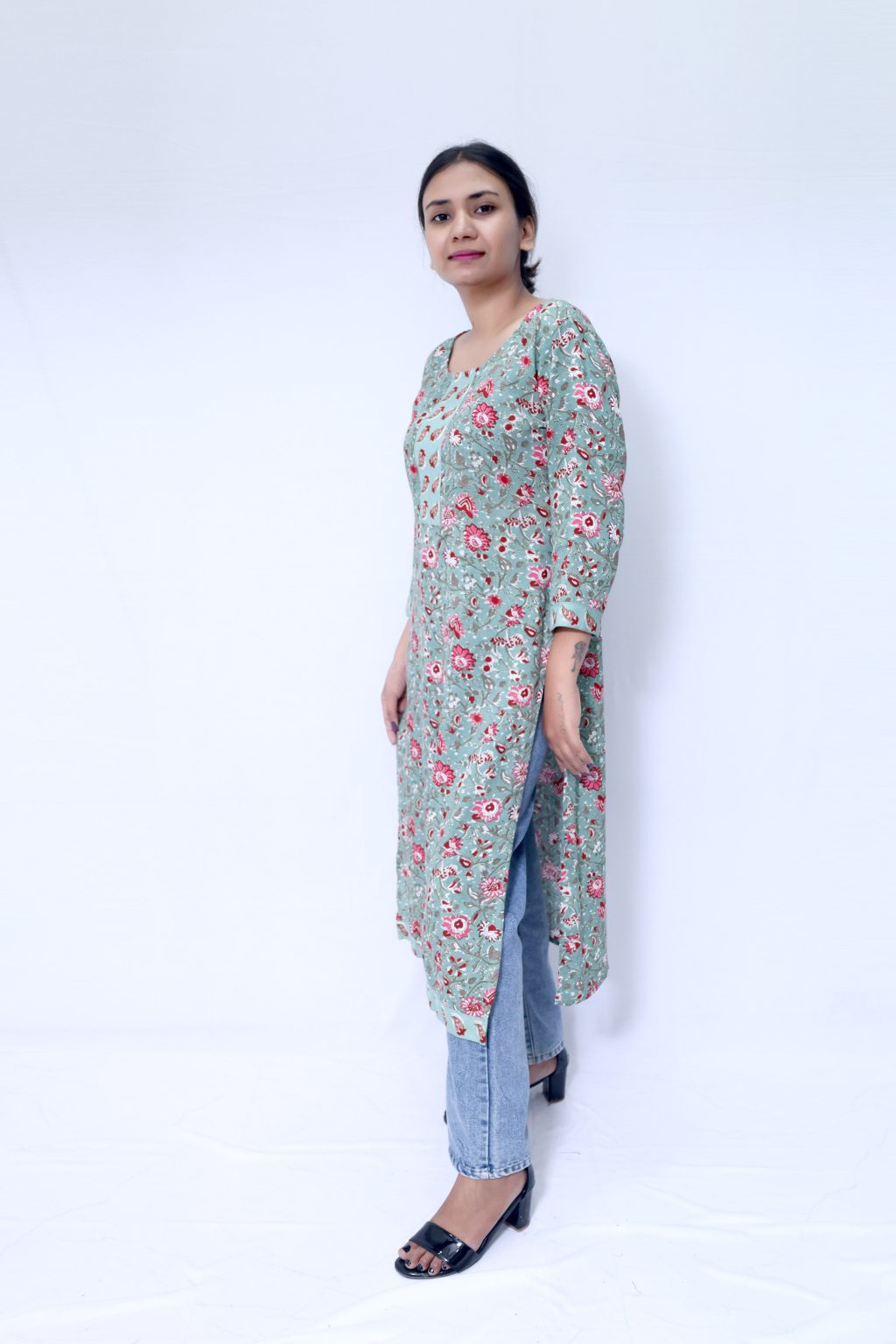 KALAMKARI FLORAL PRINT KURTI - Image 5