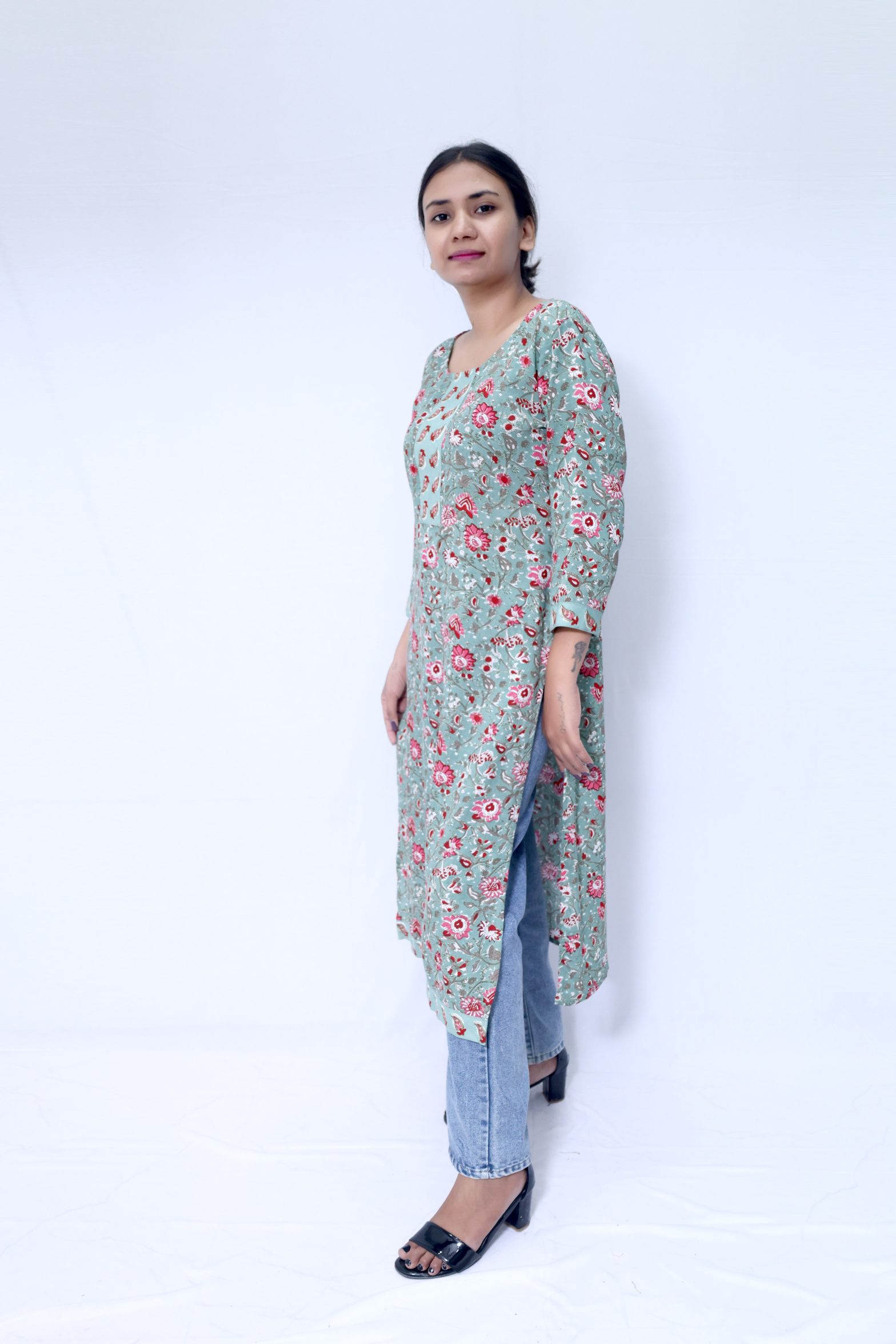 KALAMKARI FLORAL PRINT KURTI - Image 5